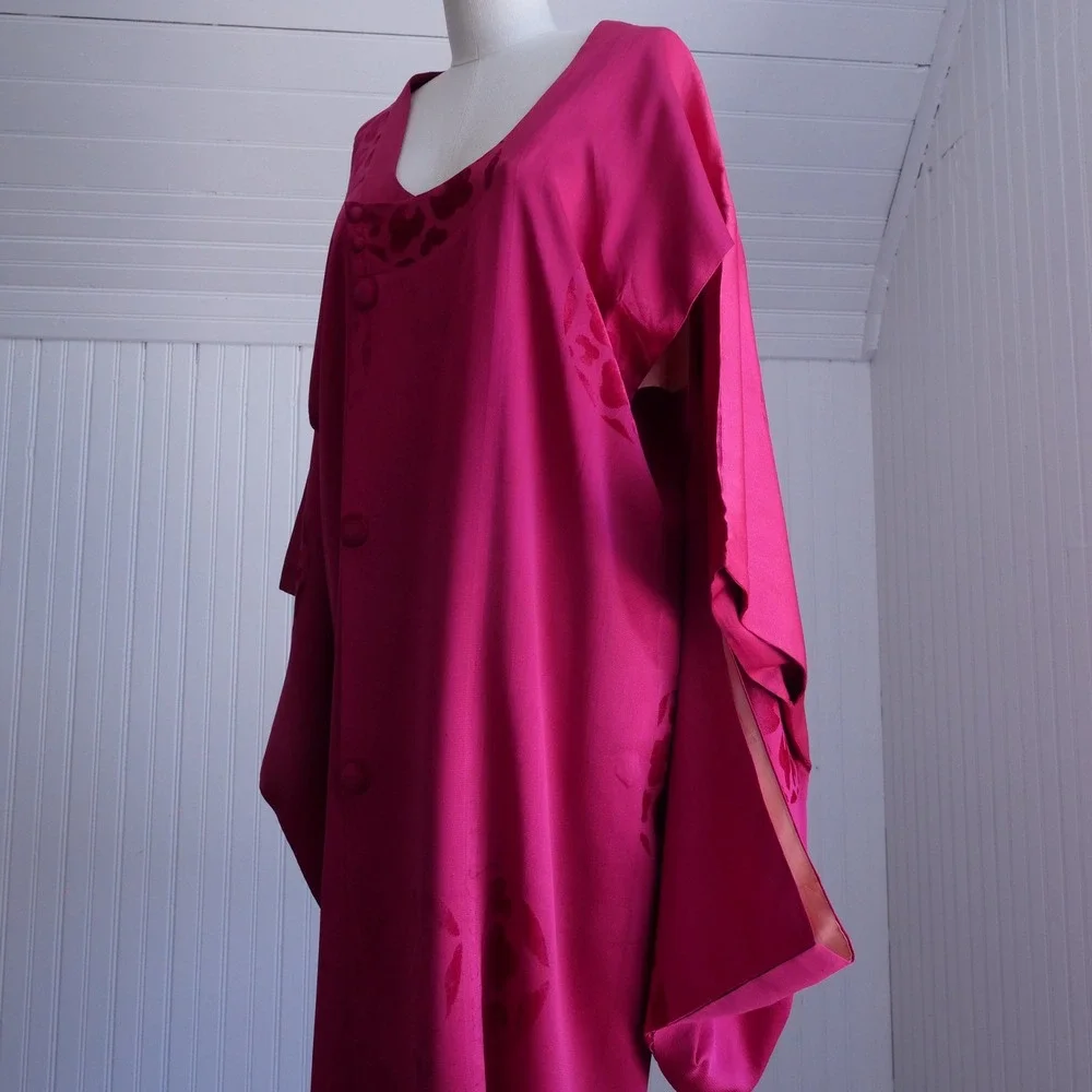 Not perfect! Romantic silk snap front kimono robe dress